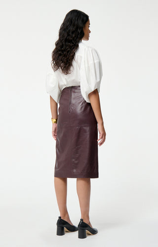 VANESSA BRUNO - Felindra Leather Skirt - Bordeaux