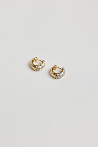 Englund1917 - Sparkling Huggie Hoops - Gold