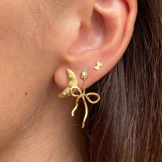 STINE A - Dangling Flow Bow Earring