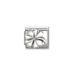 Nomination - Link OXIDIZED SYMBOLS 925 sterling silver FOUR-LEAF CLOVER