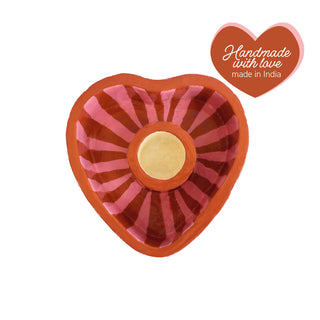 All The Luck in the World - Candleholder Striped Heart