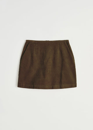 AIAYU - Mini Skirt Corduroy - Bark