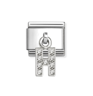 Nomination - Link CHARMS LETTERS cz and 925 sterling silver H