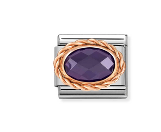 Nomination - Link OVAL FACETED 9k gold PURPLE