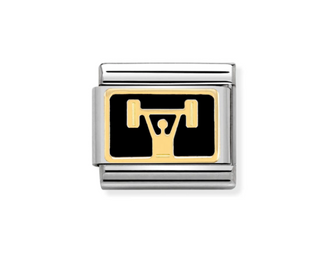 Nomination - Link PLATES enamel and 18k gold WEIGHTLIFTING
