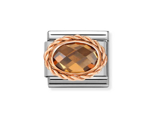 Nomination - Link OVAL FACETED 9k gold SMOKEY