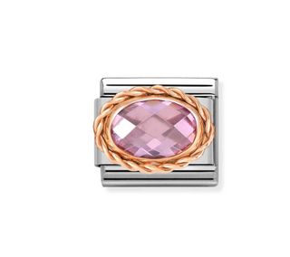 Nomination - Link OVAL FACETED 9k gold PINK