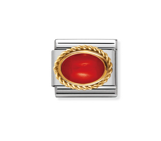 Nomination - Link HARD STONES 18k gold setting RED CORAL
