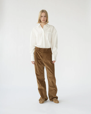 AF Agger - Corduroy Box Trousers - Cognac