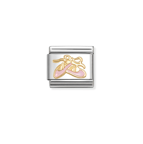 Nomination - Link SYMBOLS enamel and 18k gold PINK DANCE SHOES