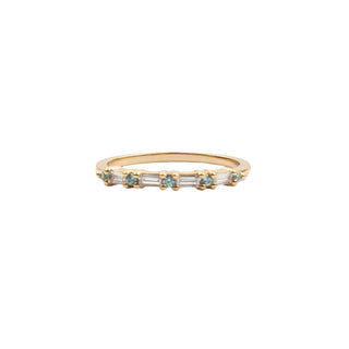 All The Luck in the World - Cherie Goldplated Ring Small Bar - Blue