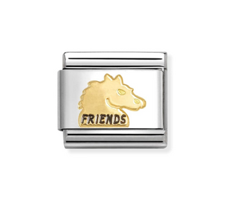Nomination - Link SYMBOLS enamel 18k gold FRIENDS HORSE