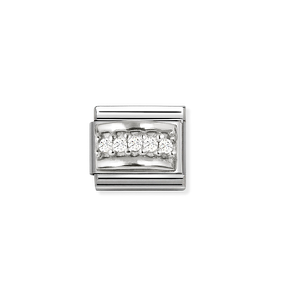 Nomination - Link SYMBOLS cz and 925 sterling silver WHITE TRACK