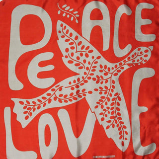 LES BELLES VAGABONDES - Mini Foulard Peace and Love - Orange