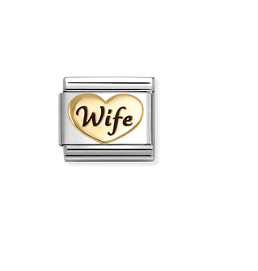 Nomination - Link SYMBOLS enamel and 18k gold WIFE HEART