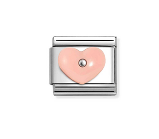 Nomination - Link STONE SYMBOLS 925 sterling silver PINK RESIN HEART