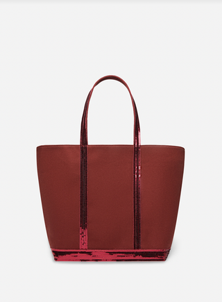 VANESSA BRUNO - Linen Cabas Tote L - Armagnac