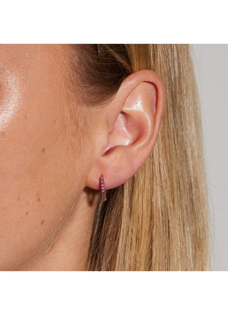 Emilia by Bon Dep - Small Hoops - Cerise