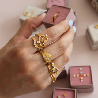 STINE A - Twirly Candy Dots Ring - Gold