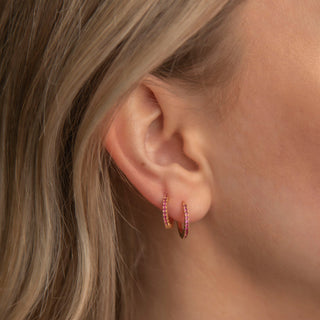 Emilia by Bon Dep - Small Hoops - Cerise