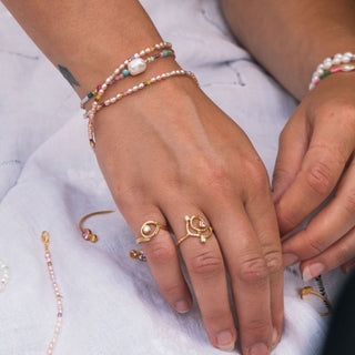 STINE A - Twirly Candy Dots Ring - Gold