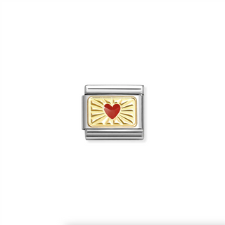 Nomination - Link PLATE 18k Gold DIAMOND RED HEART