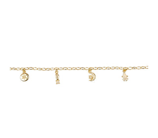 All The Luck in the World - Sunlight Goldplated Bracelet Tiny Opal Charms