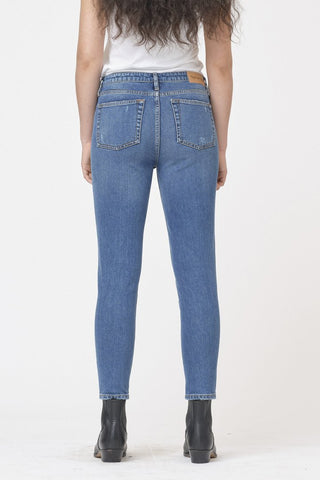 TOMORROW - Hepburn Jeans Mom Wash Brooklyn - Denim Blue