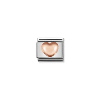 Nomination - Link SYMBOLS  9k rose gold Raised heart
