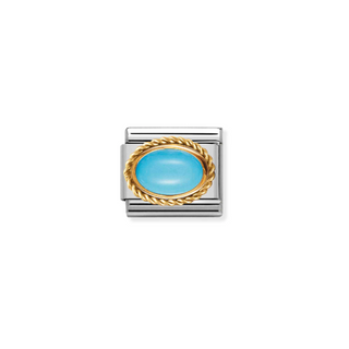 Nomination - Link OVAL STONE BRAIDED SETTING 18k gold TURQUOISE