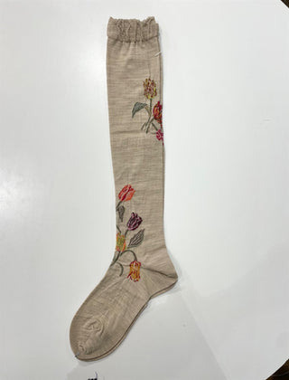 ANTIPAST - Bouquet Tulip High Sock - Beige