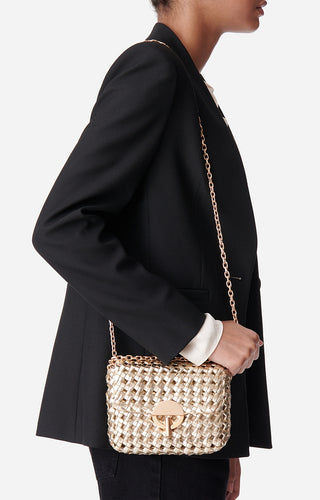 VANESSA BRUNO - Small Moon Braided Bag - Gold