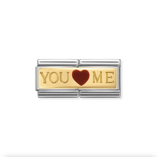 Nomination - Link DOUBLE ENGRAVED 18k gold YOU AND ME