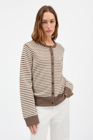 SKALL - Senna Cardigan - White/Brown