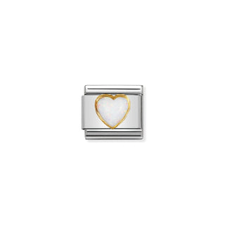 Nomination - Link STONES HEARTS 18k gold WHITE OPAL