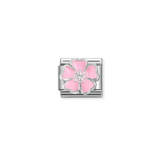 Nomination - Link SYMBOLS 925 sterling silver WHITE PINK PEACH BLOSSOM