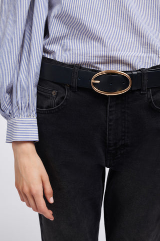 VANESSA BRUNO - Oval Buckle Belt - Noir