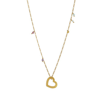 STINE A - OPEN LOVE HEART PENDANT GOLD