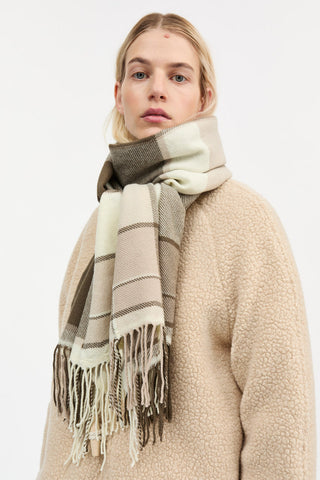 SKALL - Nelle Scarf - Brown/Ecru Check