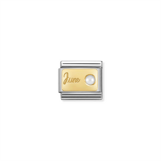 Nomination - Link MONTH STONE  18k gold June WHITE PEARL