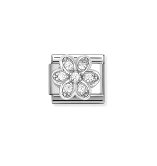 Nomination - Link SYMBOLS cz and 925 sterling silver WHITE DAISY