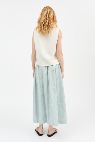 SKALL - Dagny Skirt - White/Aqua Stripe