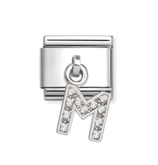 Nomination - Link CHARMS LETTERS cz and 925 sterling silver M