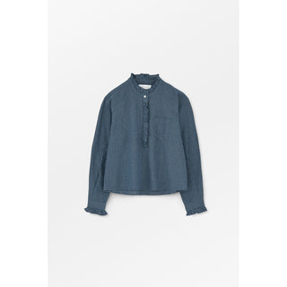 SKALL - Lune Shirt - Blue/Cream Mini Check