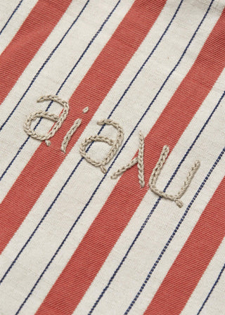 AIAYU DOMUS - Pouch Cotton Slub Striped - Mix Vintage Red