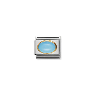 Nomination - Link Oval Hard Stone 18k gold TURQUOISE