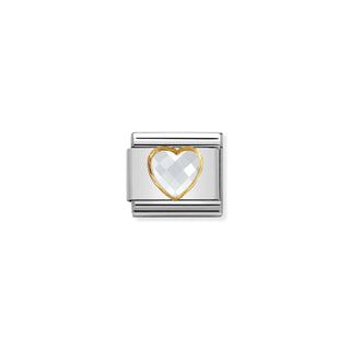 Nomination - Link HEART FACETED 18k gold White