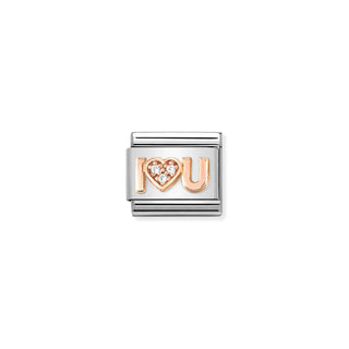 Nomination - Link Symbols 9k rose gold  I Heart You