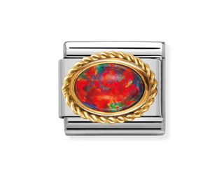 Nomination - Link HARD STONES 18k gold setting RED OPAL