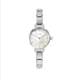 Nomination - PARIS watch with steel strap OVAL with CZ WHITE MOTHER OF PEARL